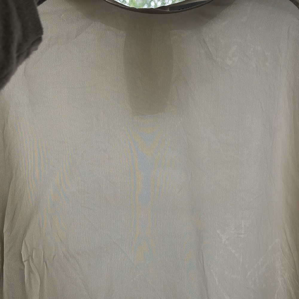 Equipment cream sheer long-sleeve 100% silk top - Picture 8 of 8